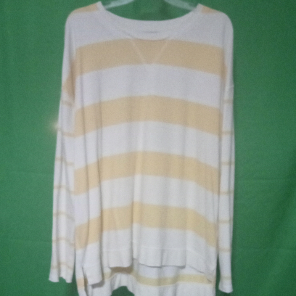 Natural Reflections Yellow and White Striped Sweater